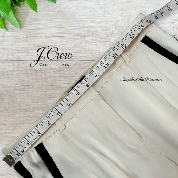 J.Crew Collection NWT ivory duo striped tuxedo draped pants - Picture 5 of 11